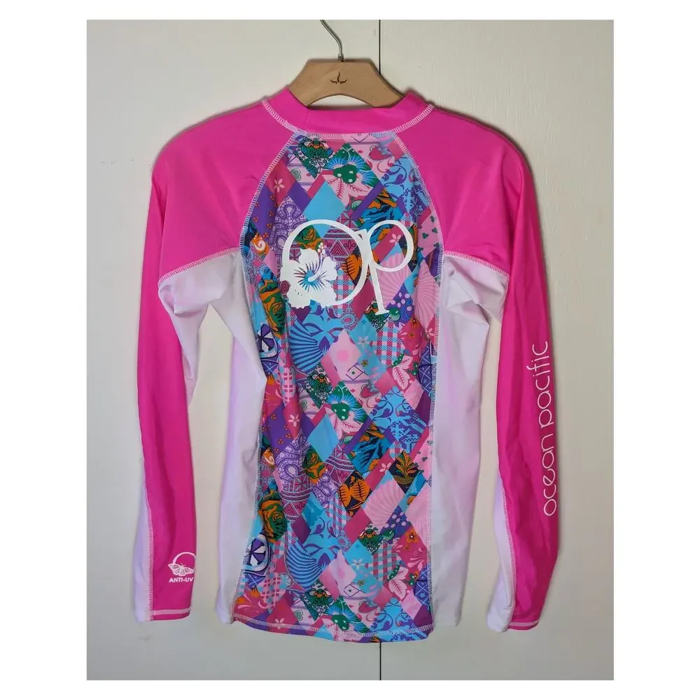 Ocean Pacific Girls Long Sleeve Swim Shirt XL